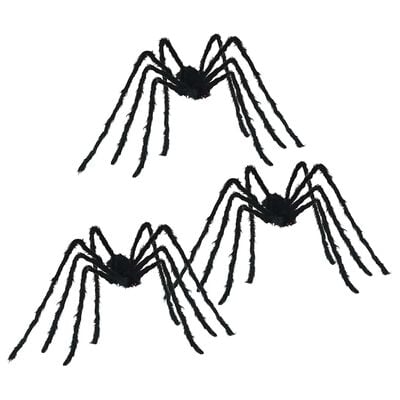 Halloween-edderkoppedekoration 3 stk. sort 200 cm