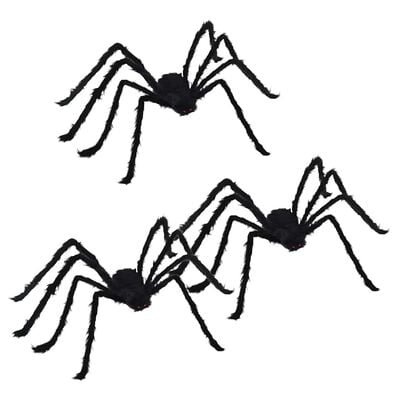 Halloween-edderkoppedekoration 3 stk. sort 150 cm