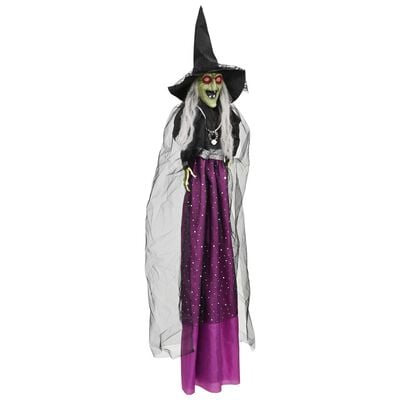 Hængende Halloween-heks SPOOKA lilla 30 x 133 cm