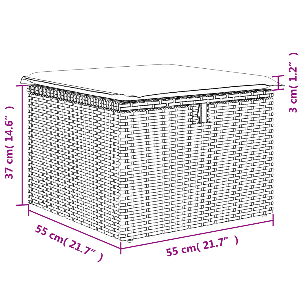 vidaXL sofasæt til haven 4 dele med hynder polyrattan grå