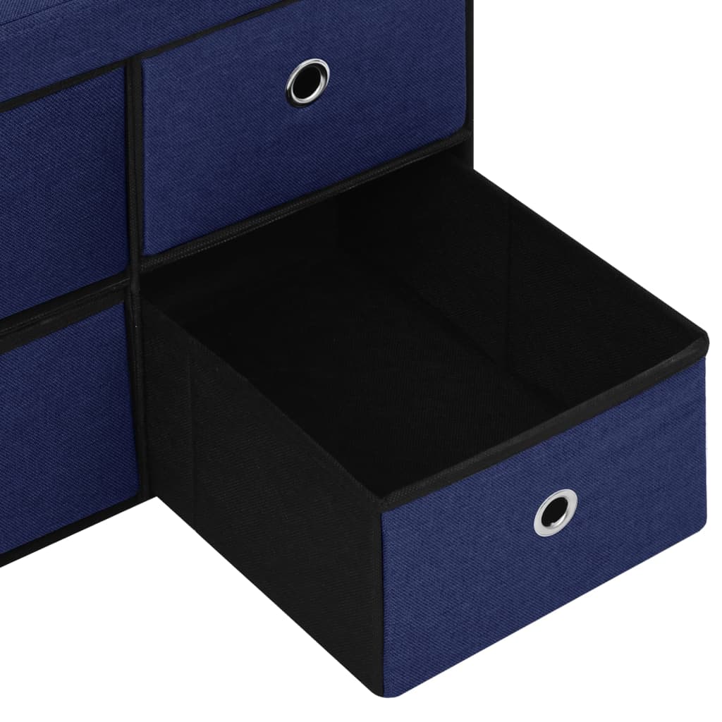 vidaXL foldbar opbevaringsbænk 76x38x38 cm kunstlærred blå