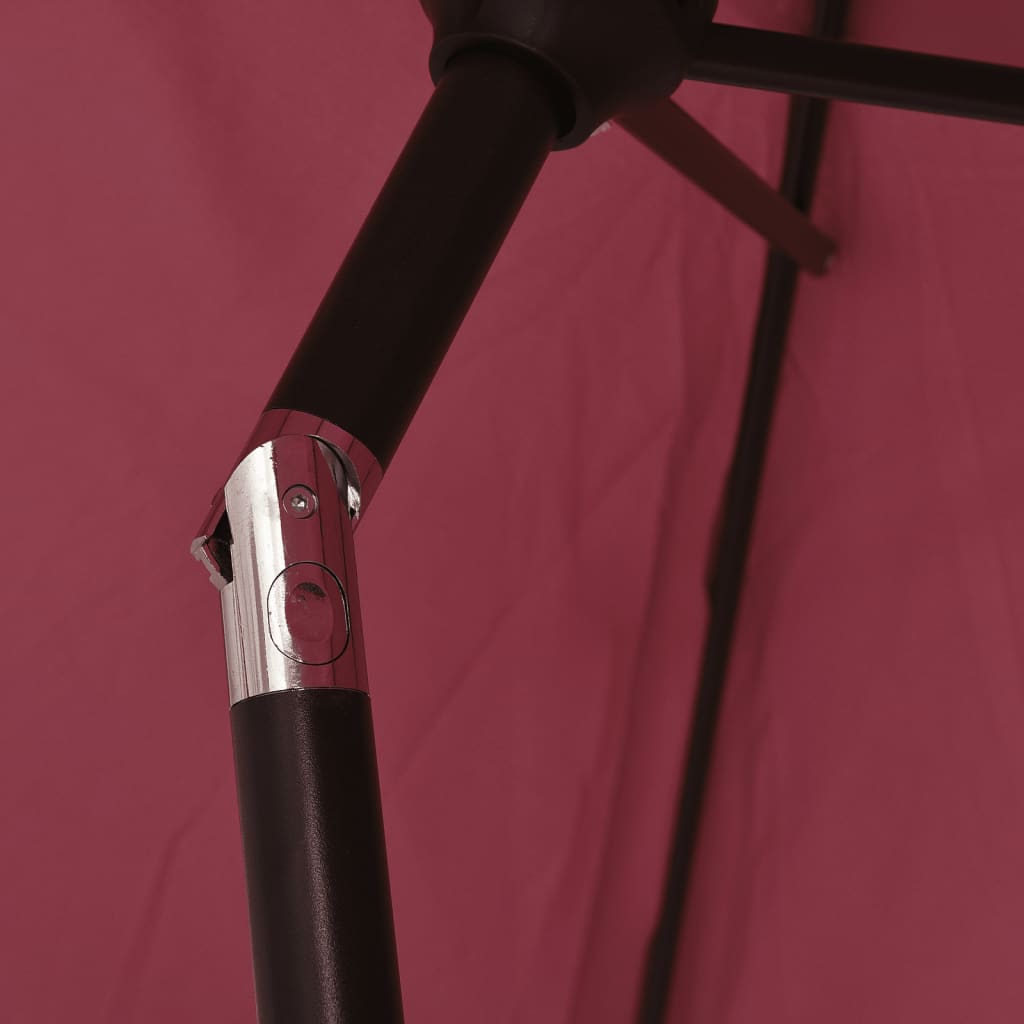 vidaXL parasol med metalstang 300 cm bordeauxrød