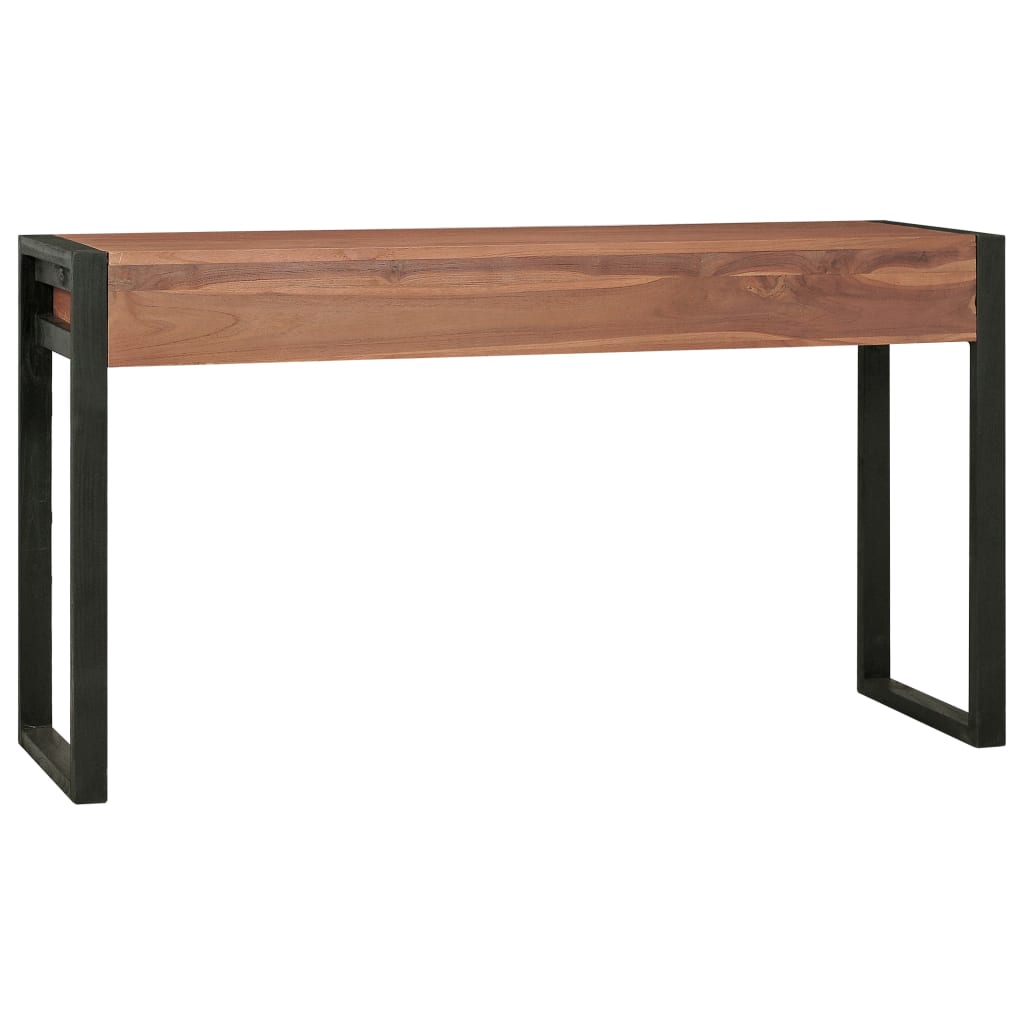 vidaXL skrivebord med 2 skuffer 140x40x75 cm teaktræ