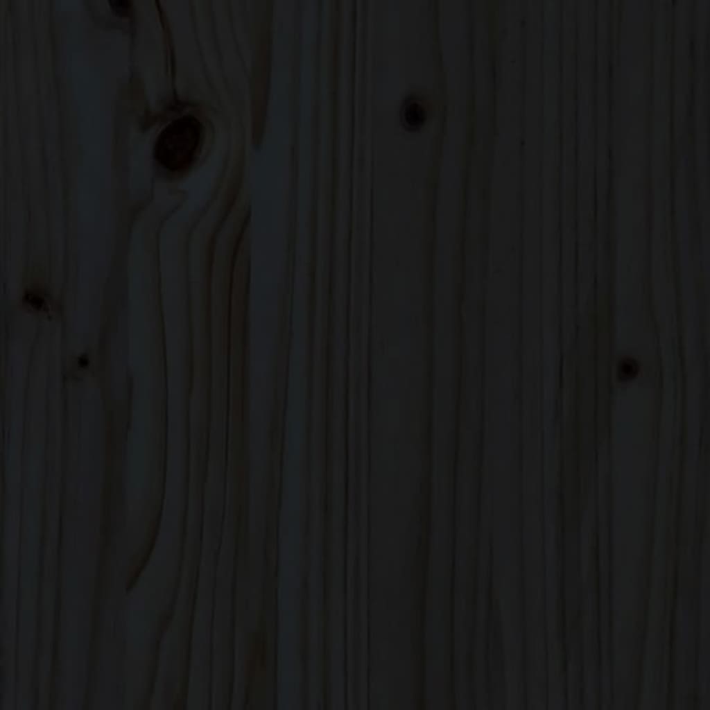 vidaXL sengegærde 185,5x4x100 cm massivt fyrretræ sort