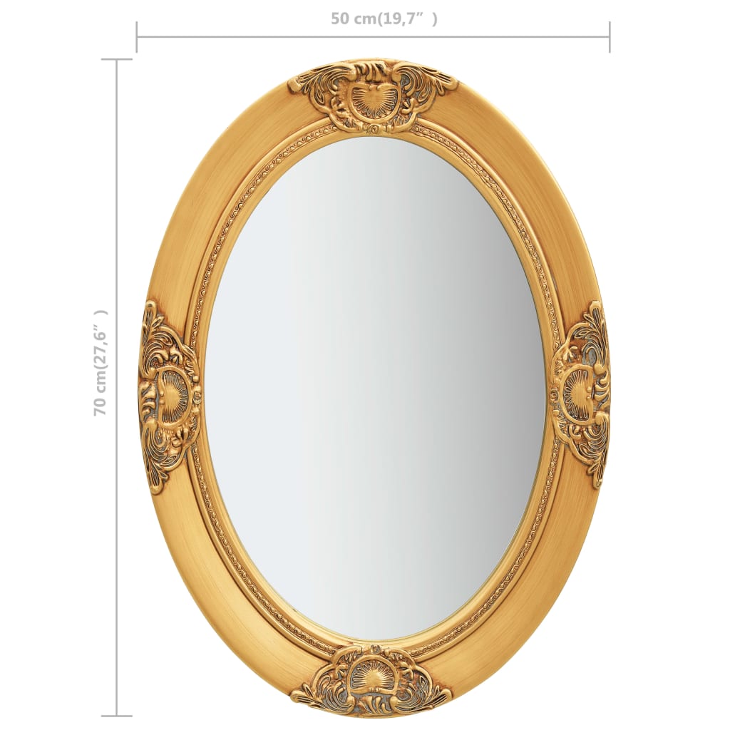 vidaXL vægspejl barokstil 50x70 cm guldfarvet
