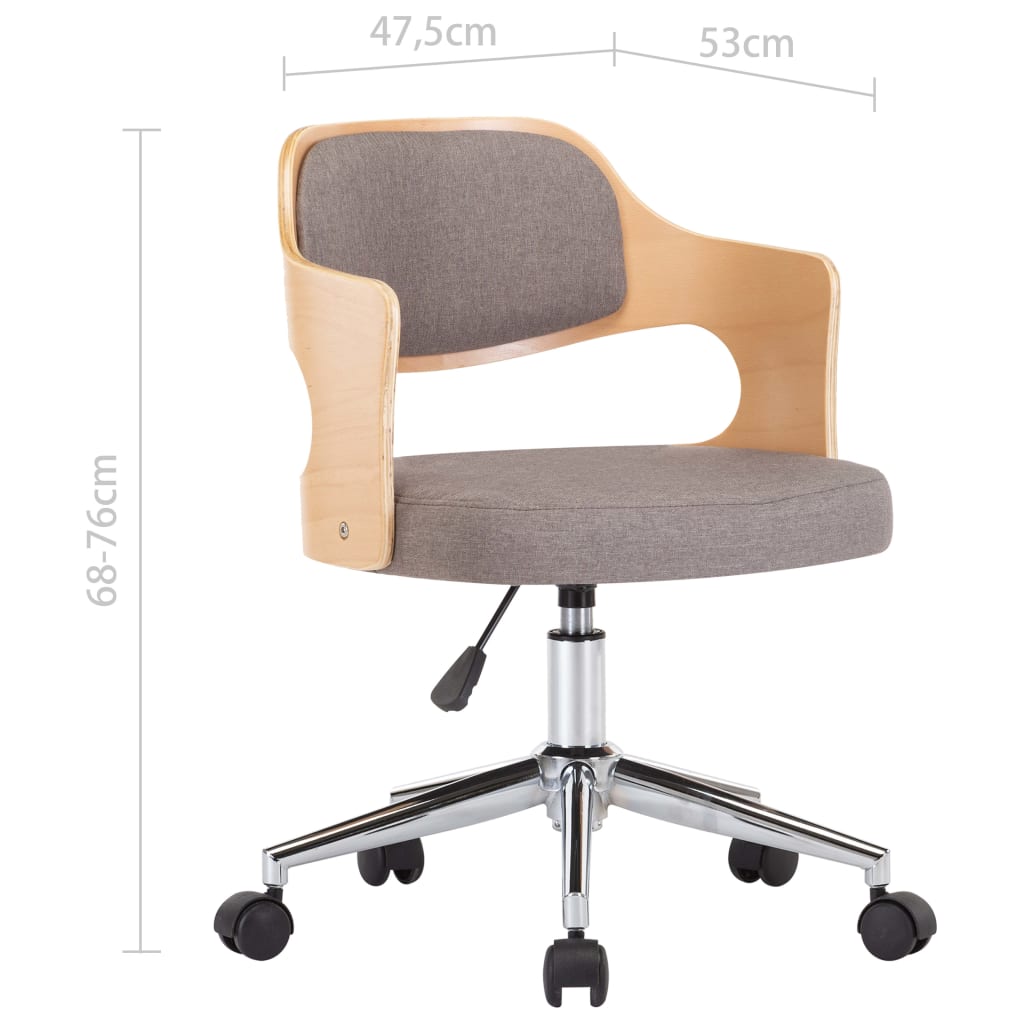 vidaXL drejelige spisebordsstole 6 stk. bøjet træ og stof gråbrun