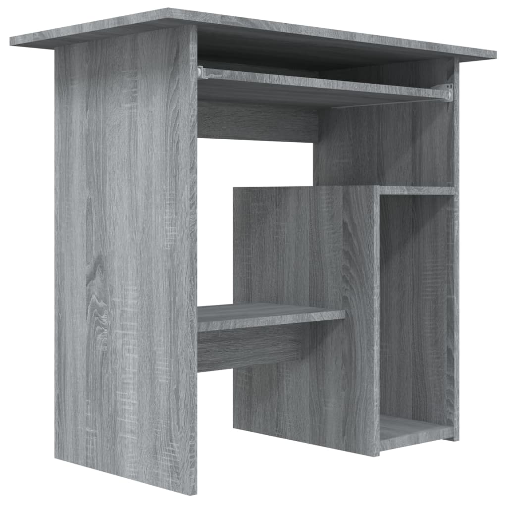vidaXL skrivebord 80x45x74 cm konstrueret træ grå sonoma-eg