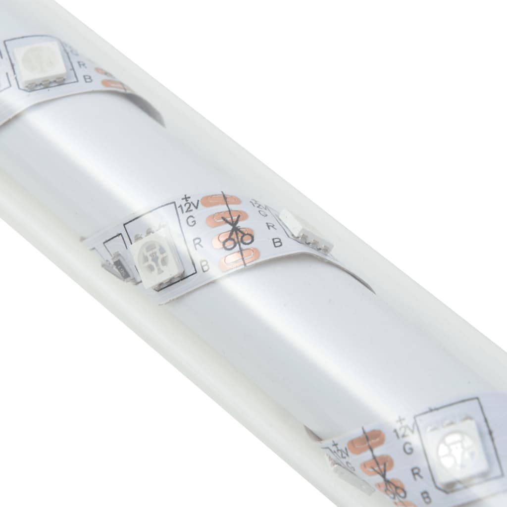 vidaXL gabionvæg med glassten og LED-lampe til haven 85x30x200 cm
