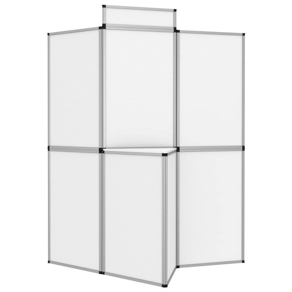 vidaXL 8-panels udstillingsvæg med bord foldbar 181x200 cm hvid
