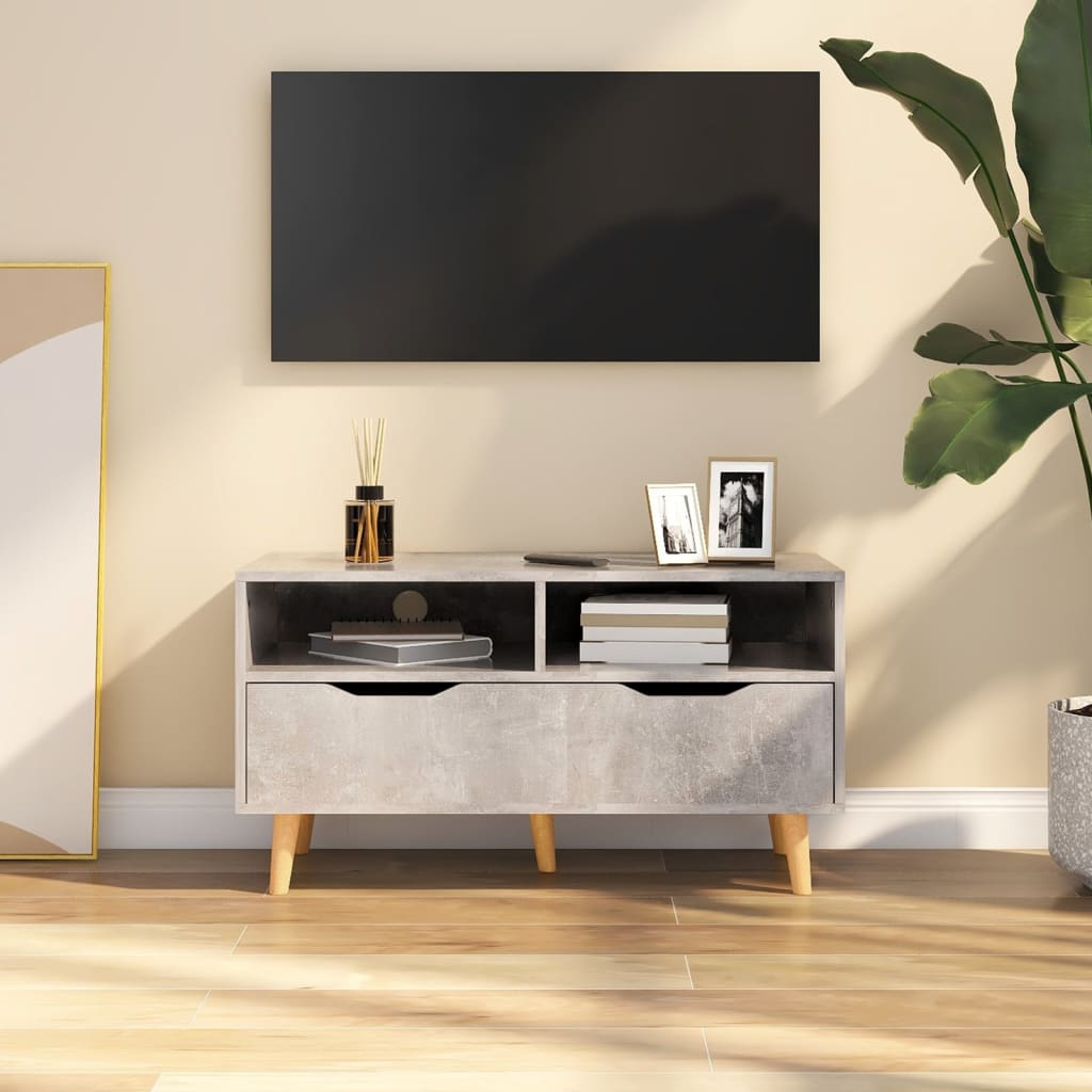 vidaXL tv-bord 90x40x48,5 cm konstrueret træ betongrå