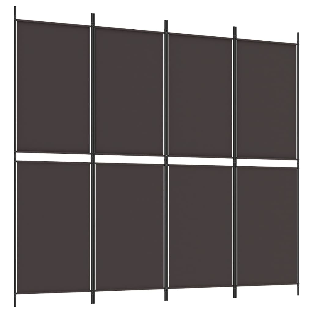 vidaXL 4-panels rumdeler 200x180 cm stof brun