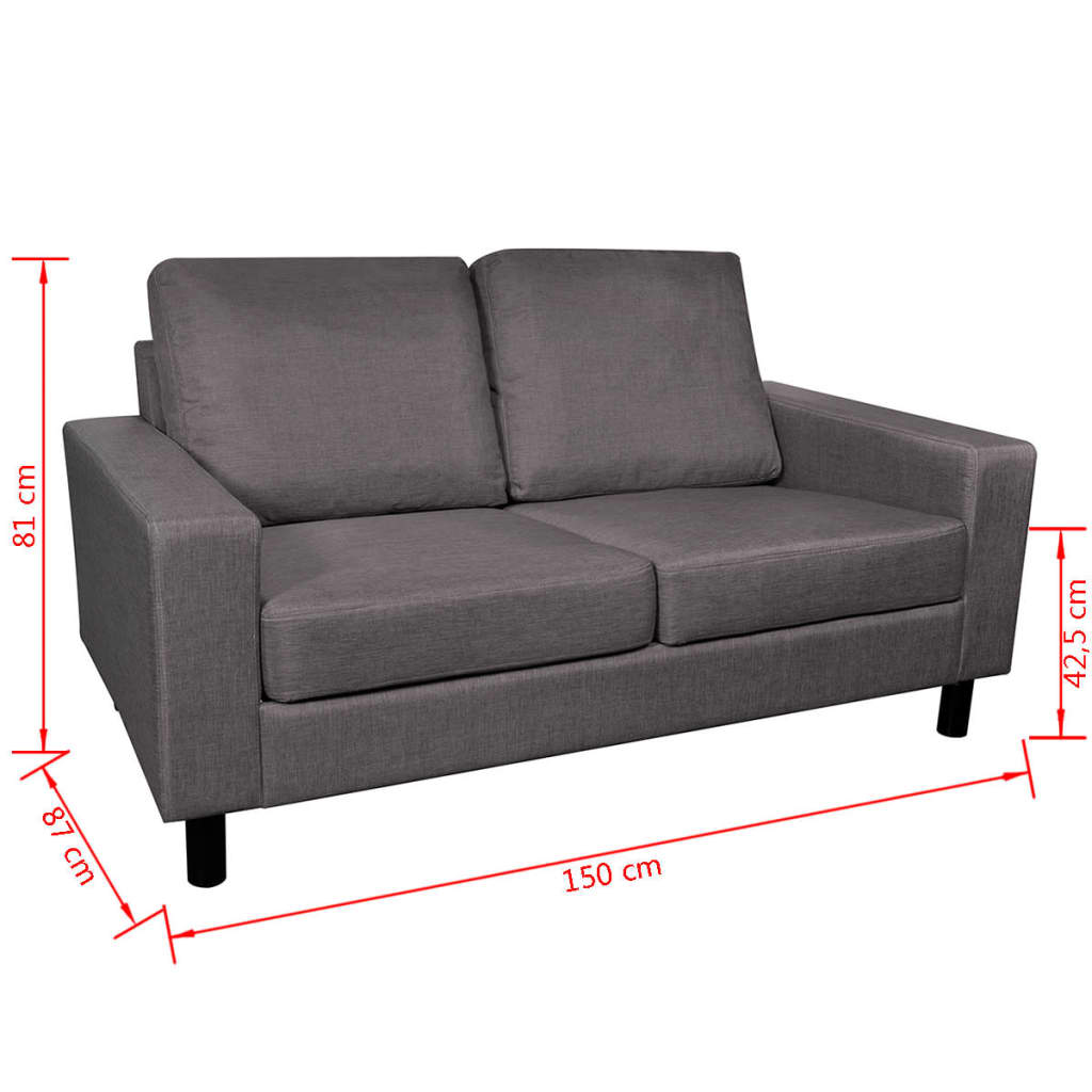 vidaXL 2-pers. sofa i stof mørkegrå