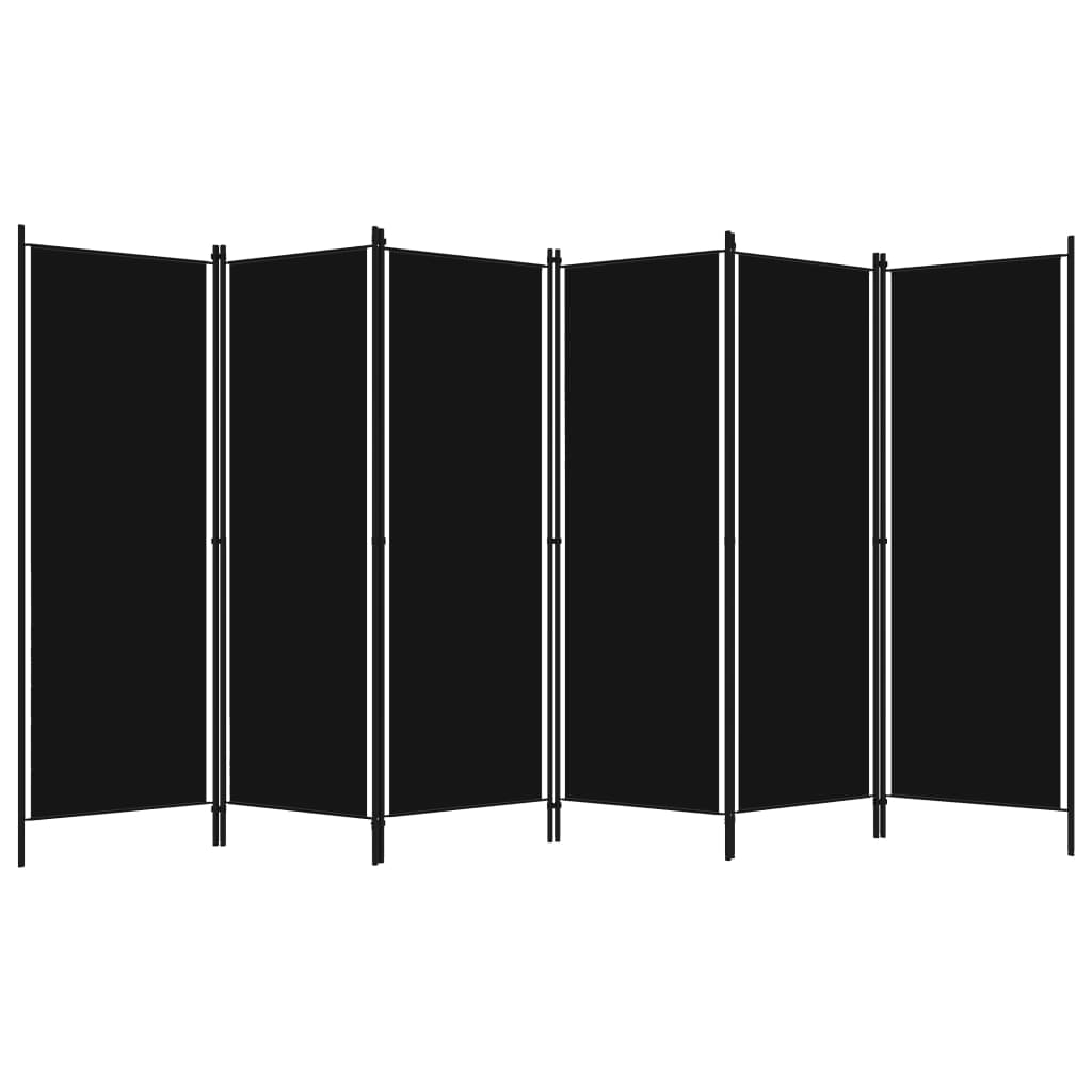 vidaXL 6-panels rumdeler 300 x 180 cm sort