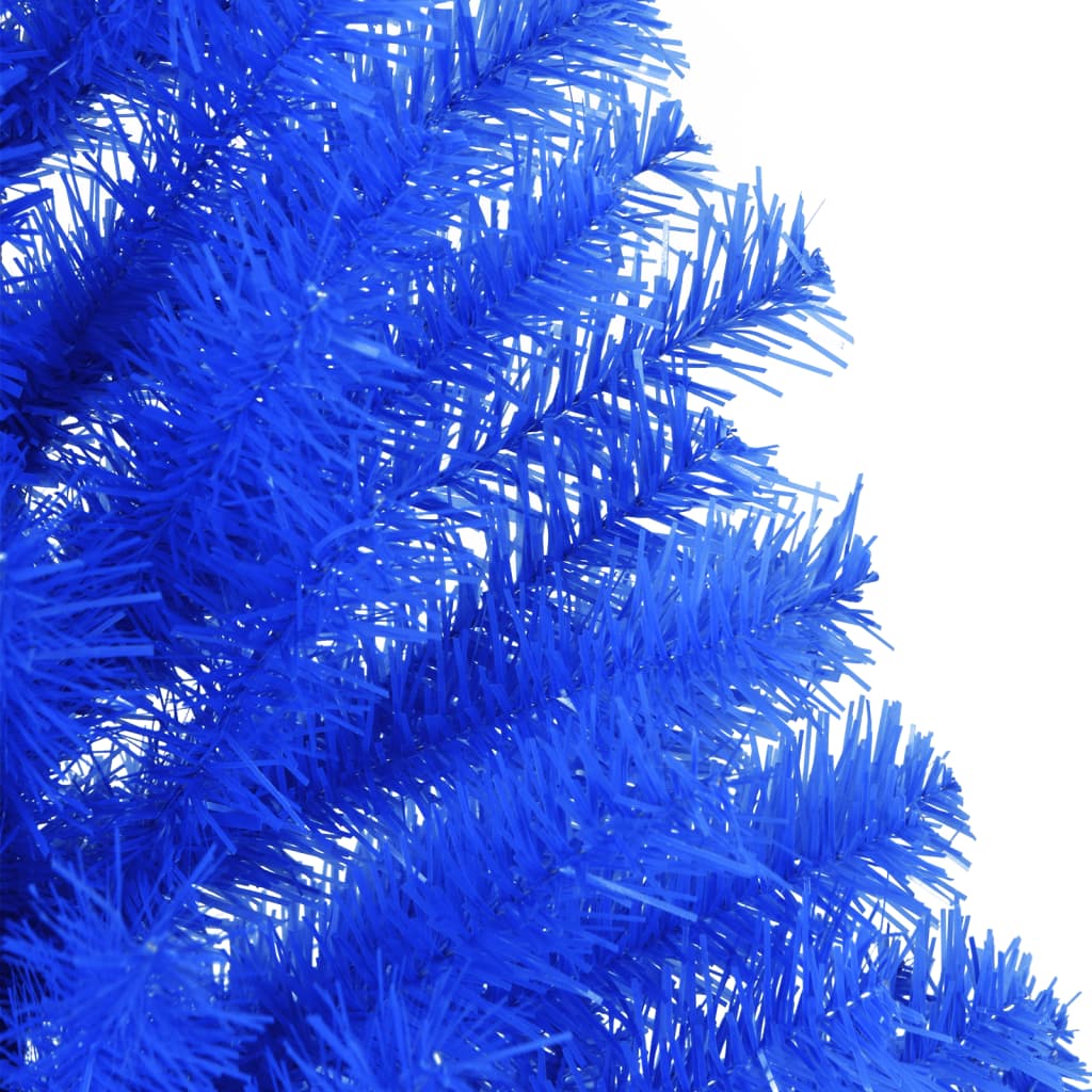 vidaXL kunstigt halvt juletræ med juletræsfod 120 cm PVC blå