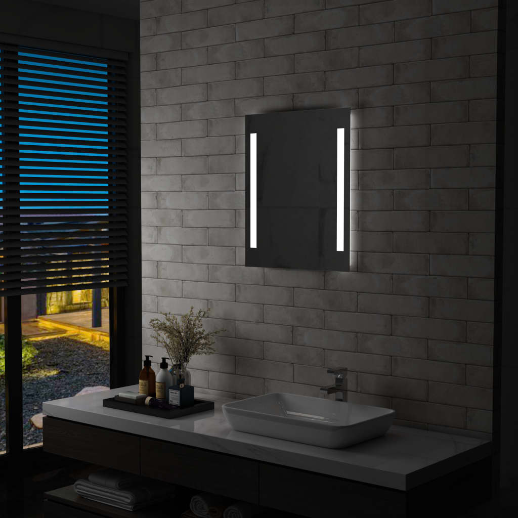 vidaXL LED-vægspejl til badeværelset 50x60 cm