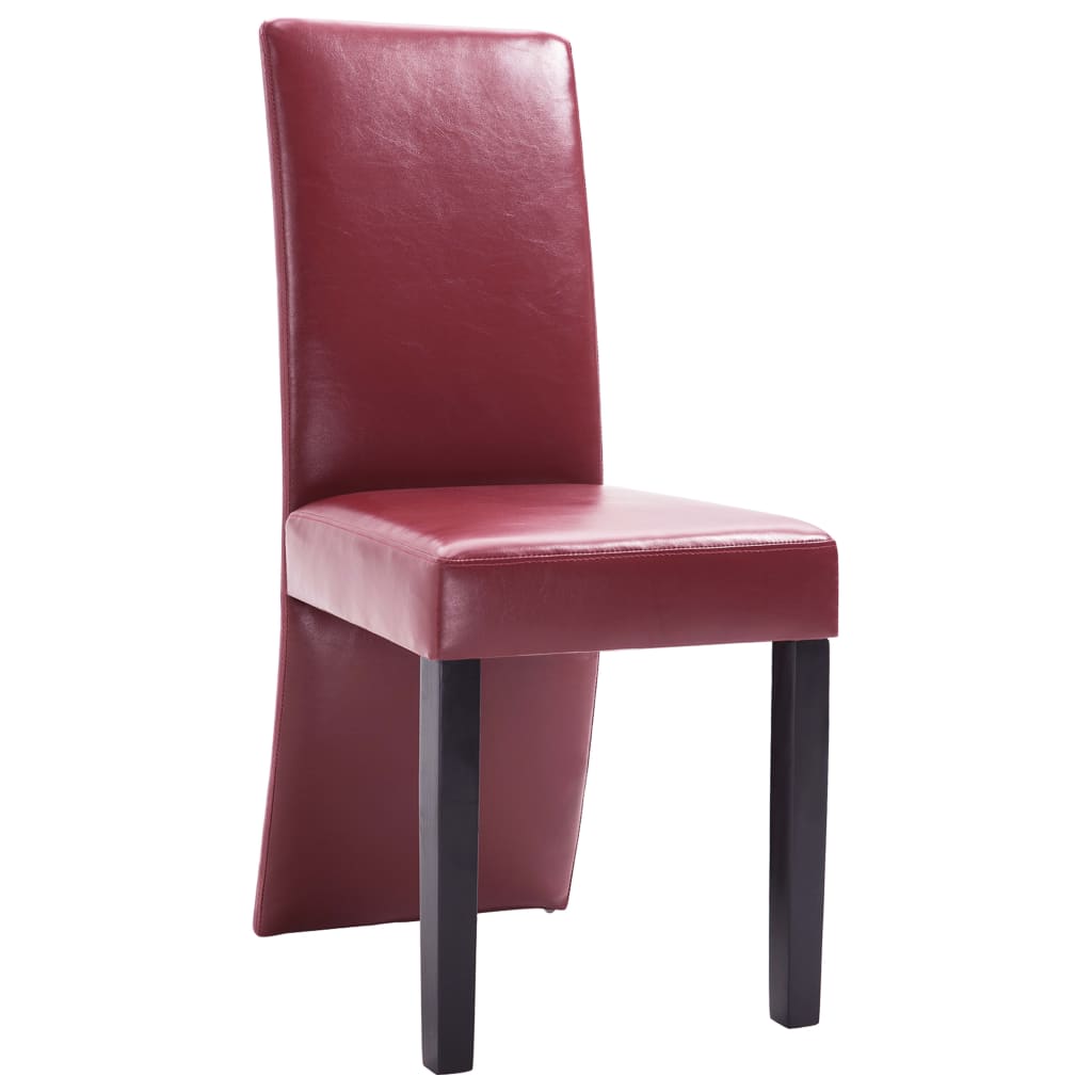 vidaXL spisebordsstole 2 stk. kunstlæder rødvinsfarvet