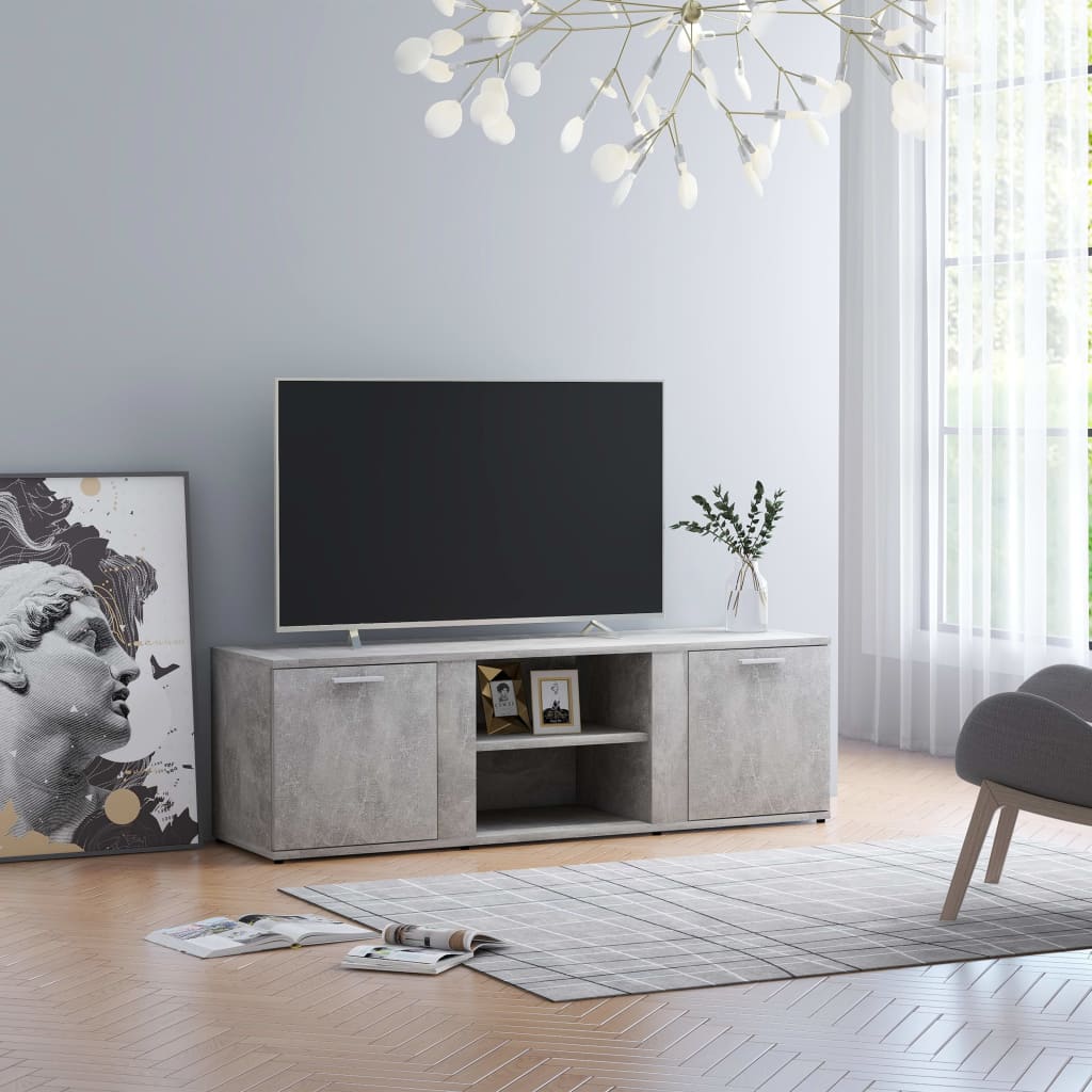 vidaXL tv-bord 120x34x37 cm konstrueret træ betongrå