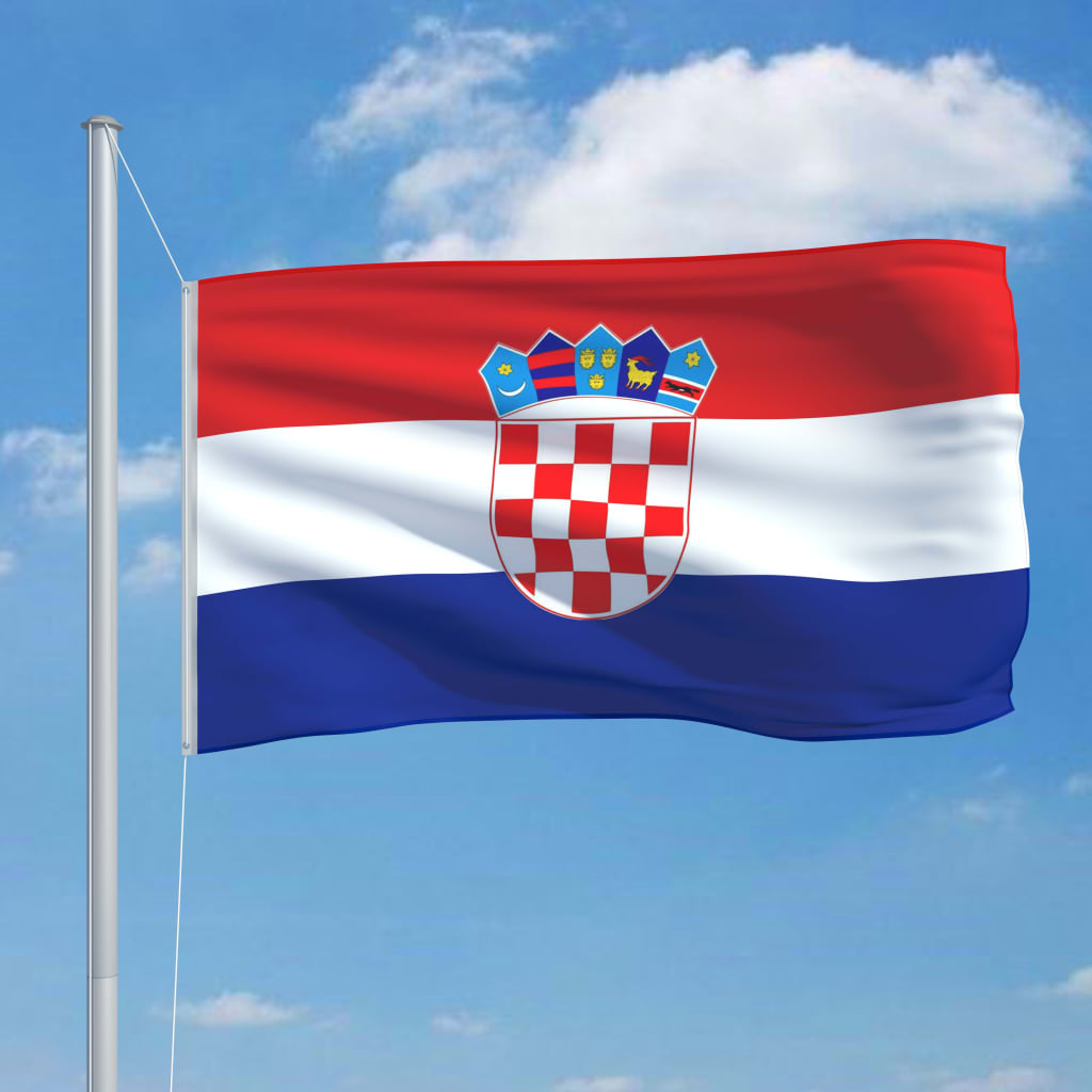 vidaXL Kroatiens flag og flagstang 6,2 m aluminium