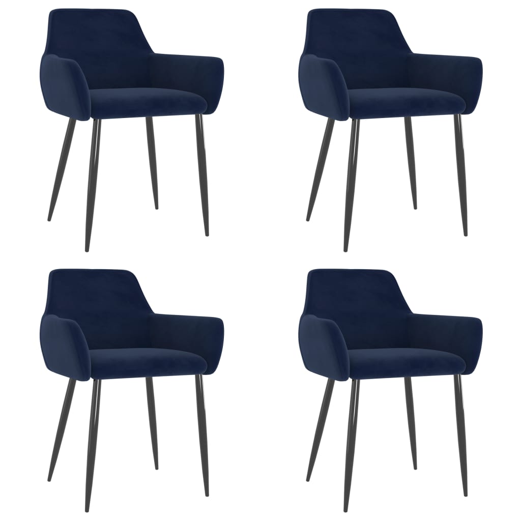 vidaXL spisebordsstole 4 stk. velour blå