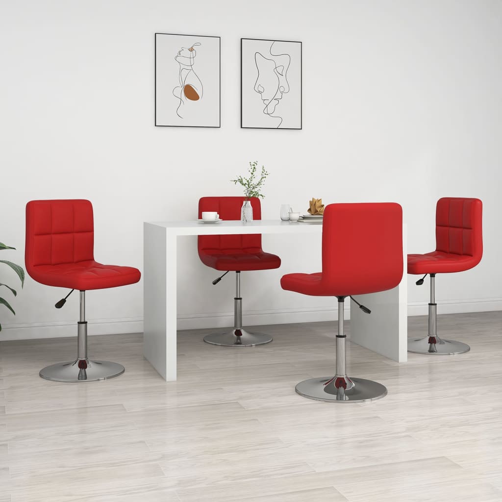 vidaXL spisebordsstole 4 stk. kunstlæder vinrød