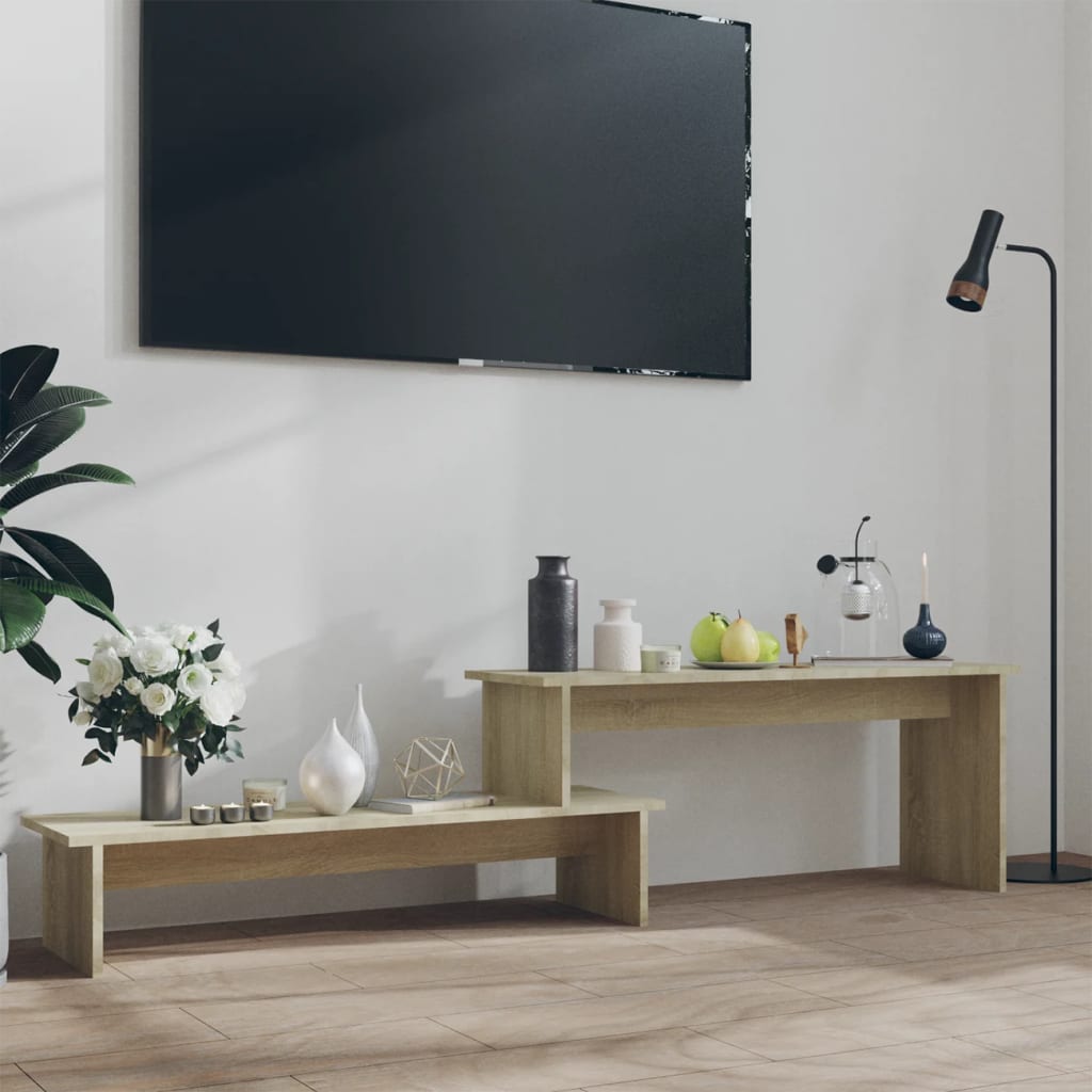 vidaXL tv-bord 180x30x43 cm konstrueret træ sonoma-eg