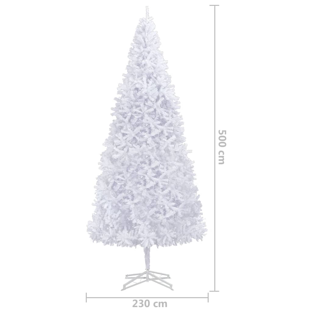 vidaXL kunstigt juletræ med lys og kuglesæt 500 cm hvid