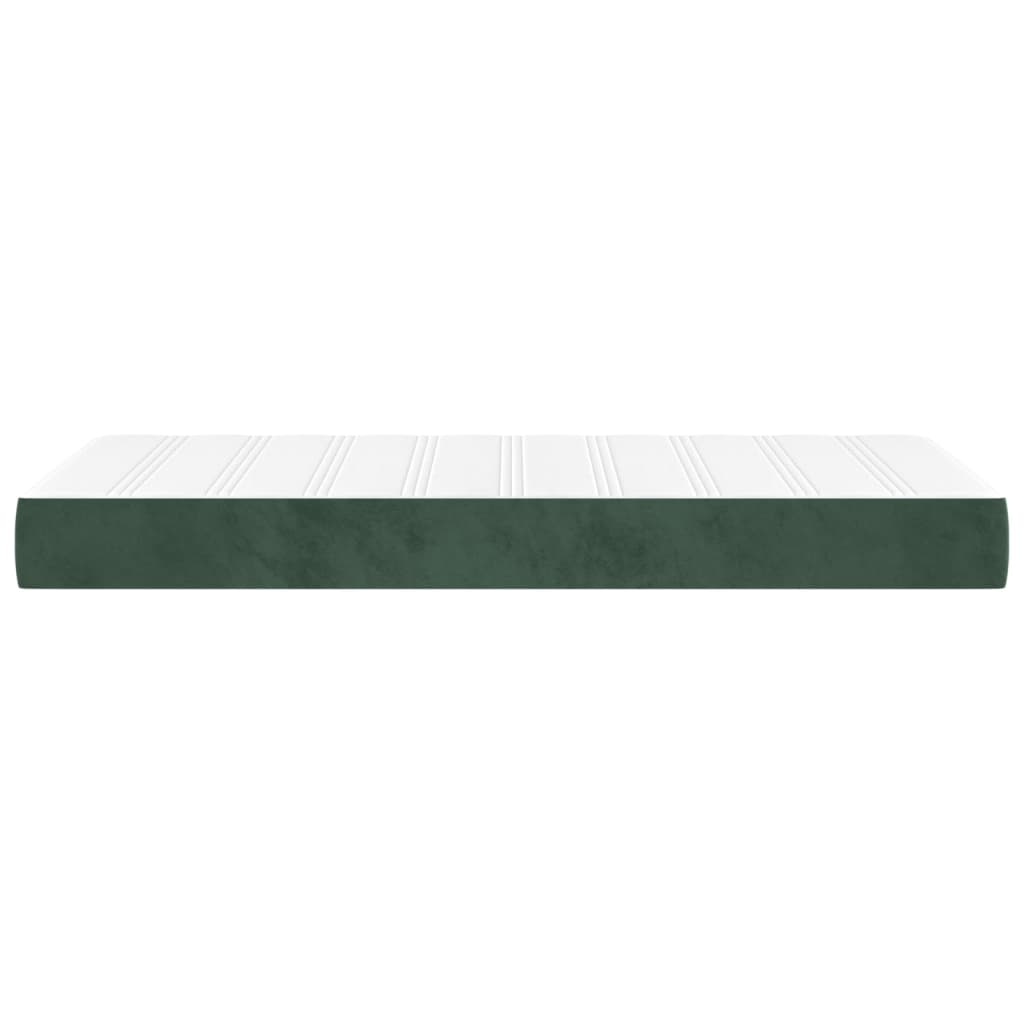 vidaXL springmadras med pocketfjedre 90x190x20 cm fløjl mørkegrøn