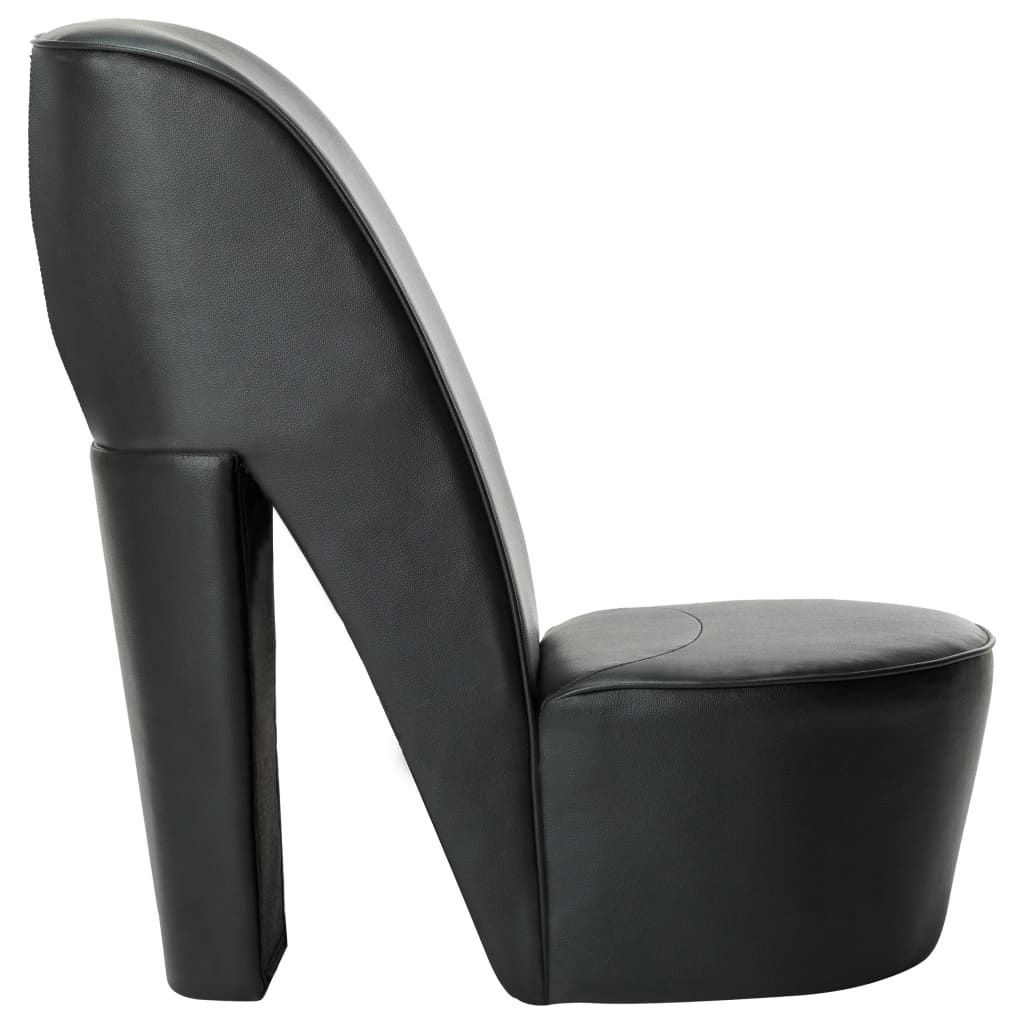vidaXL stol højhælet sko-design kunstlæder sort