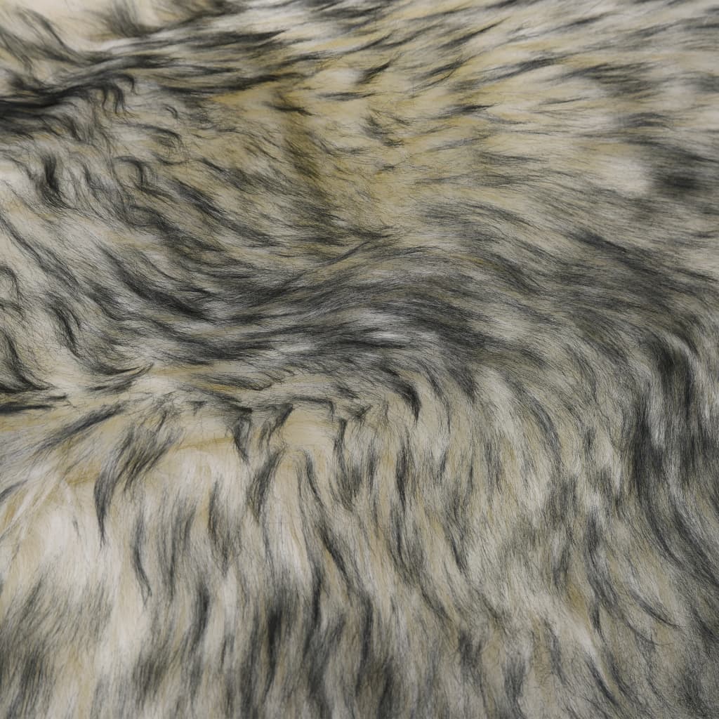 vidaXL gulvtæppe 60x180 cm fårelæder gråmeleret
