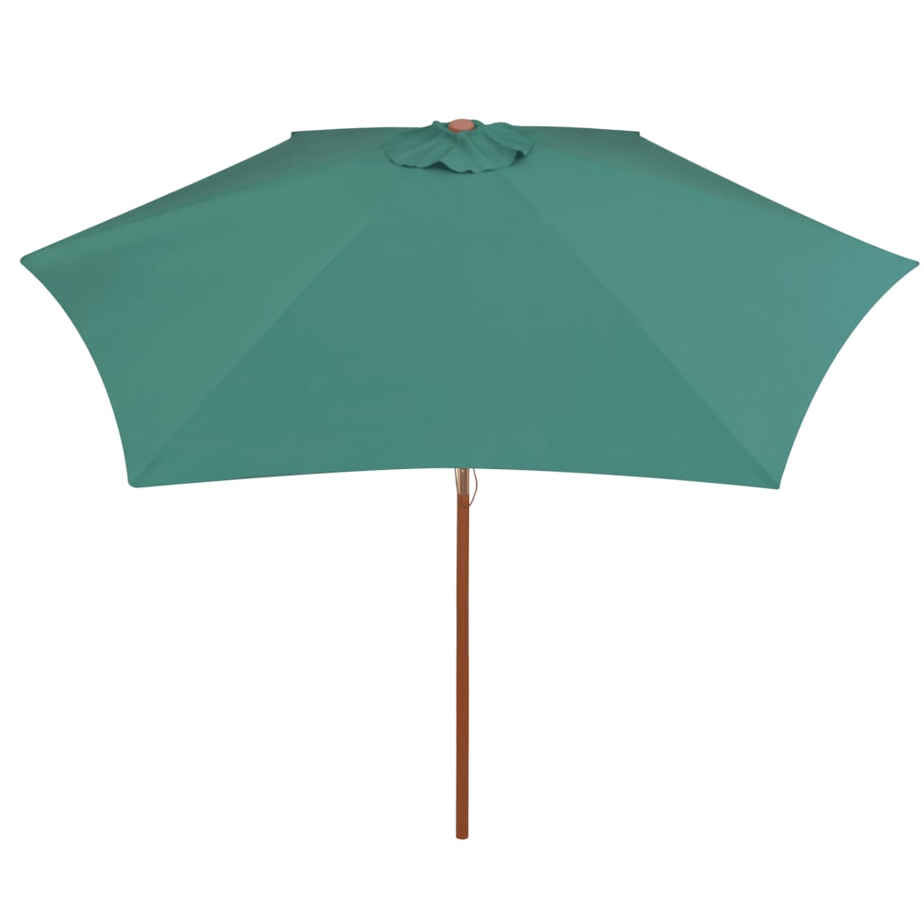 vidaXL parasol 270 x 270 cm træstang grøn