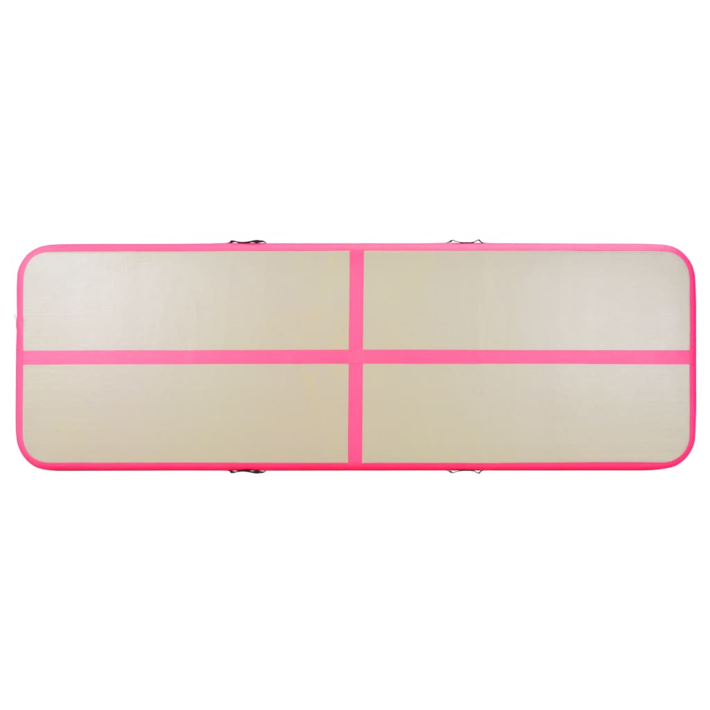 vidaXL oppustelig gymnastikmåtte med 700 x 100 x 10 cm PVC Pink | vidaXL.dk