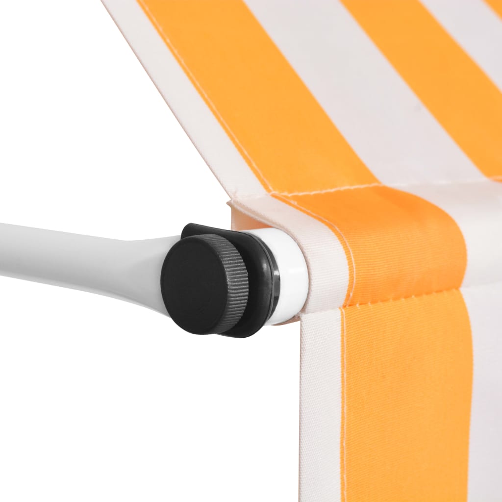 vidaXL foldemarkise manuel betjening 350 cm stribet orange og hvid