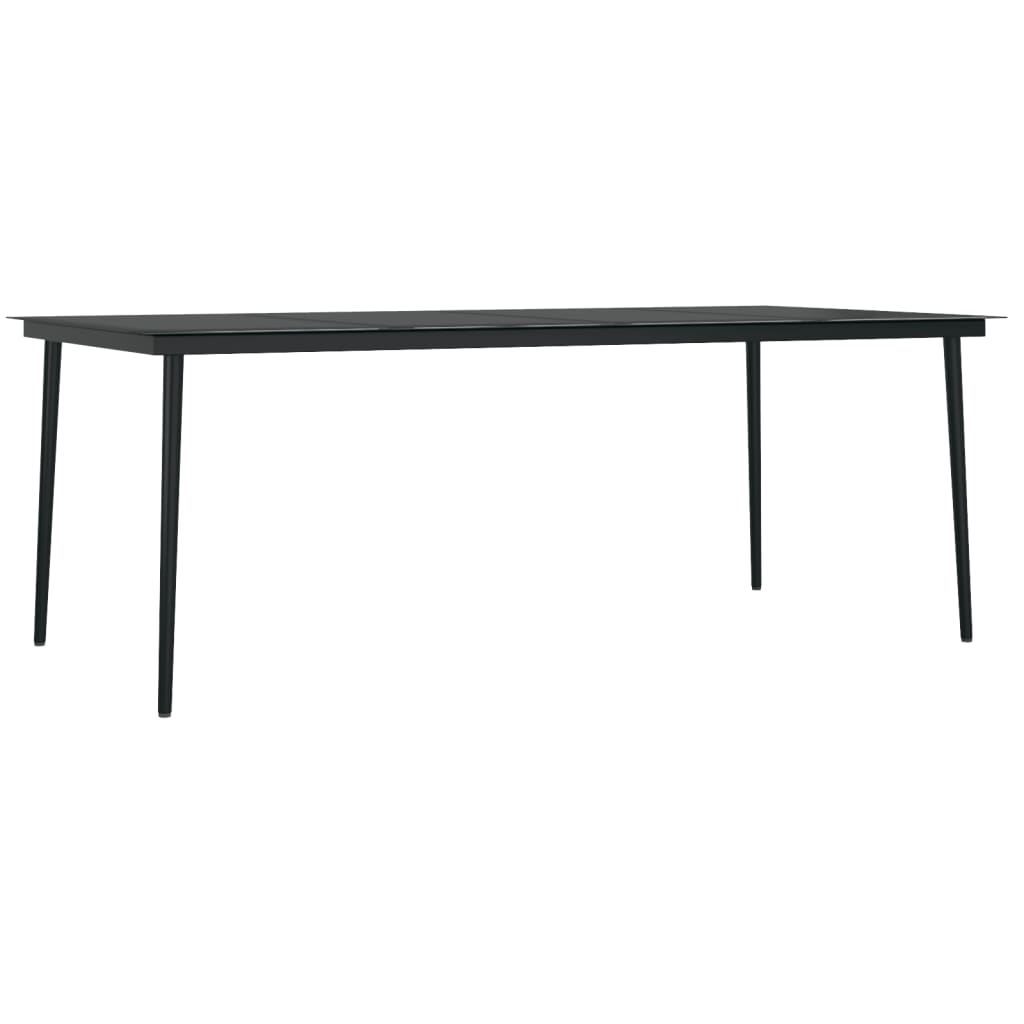 vidaXL spisebordssæt til haven 7 dele grå og sort