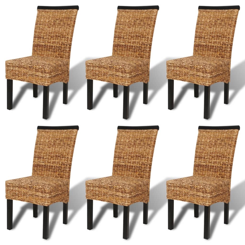 vidaXL spisebordsstole 6 stk. abacá og solidt mangotræ