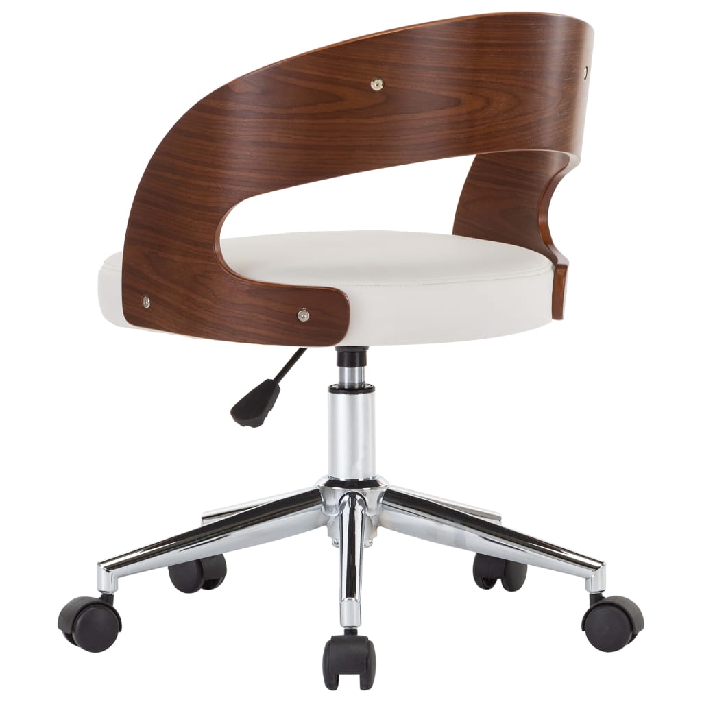 vidaXL drejelige spisebordsstole 2 stk. bøjet træ og kunstlæder hvid