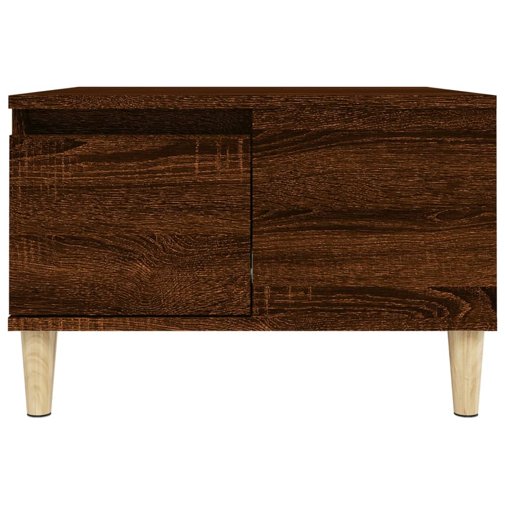 vidaXL sofabord 55x55x36,5 cm konstrueret træ brun egetræsfarve