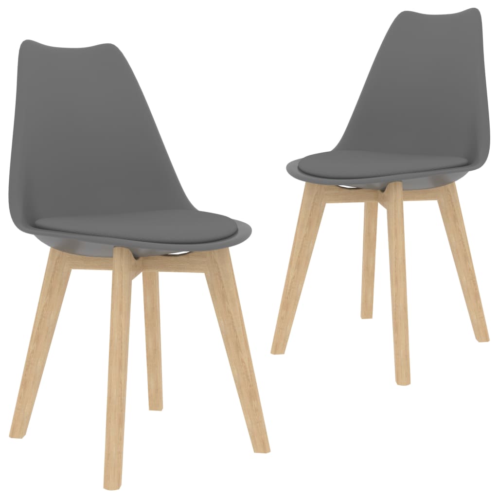 vidaXL spisebordsstole 2 stk. plastik grå