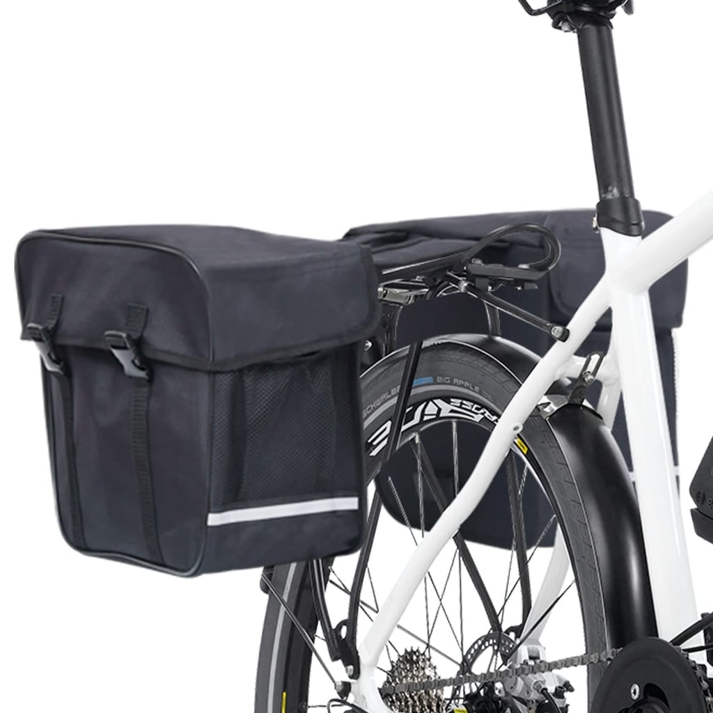 vidaXL dobbelt cykeltaske til bagagebærer vandtæt 35 l sort