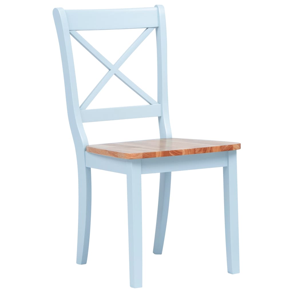 vidaXL spisebordsstole 6 stk. massivt gummitræ grå og lyst træ
