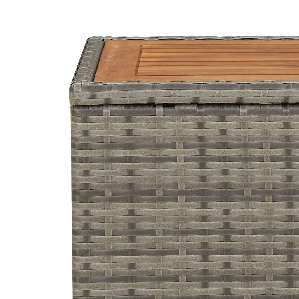 vidaXL havebord med træbordplade polyrattan og massivt akacietræ grå