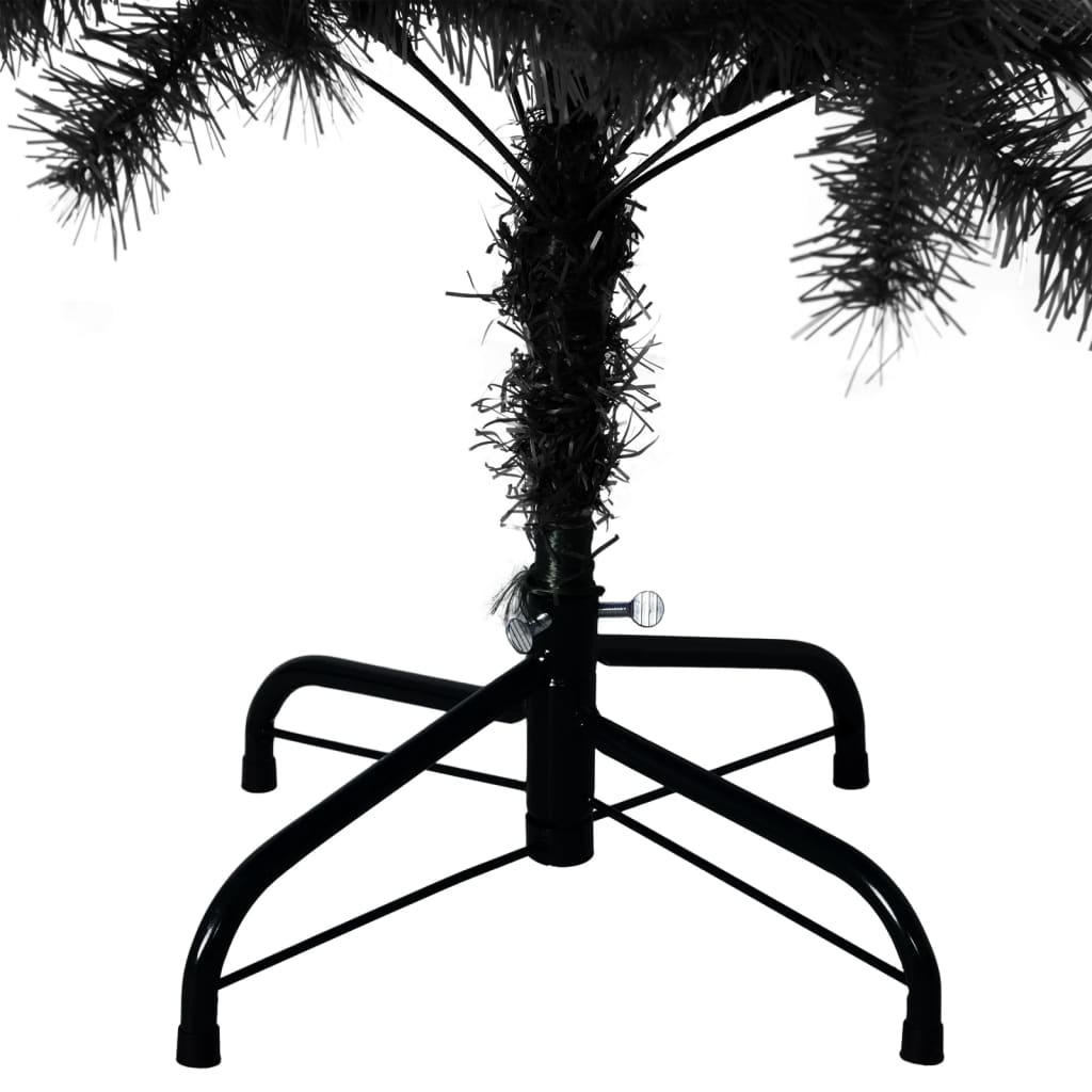 vidaXL kunstigt juletræ med fod 120 cm PVC sort