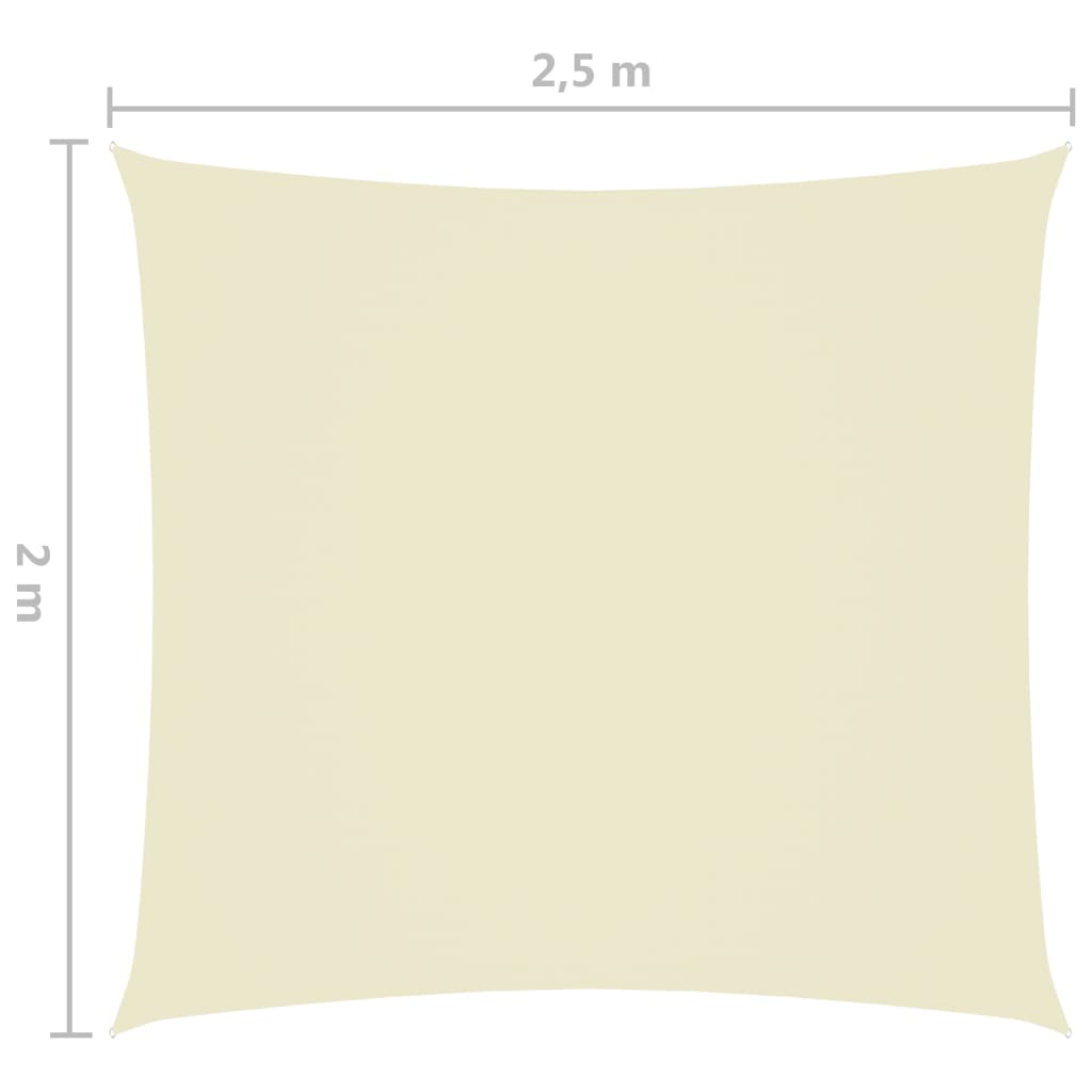 vidaXL solsejl 2x2,5 m rektangulær oxfordstof cremefarvet