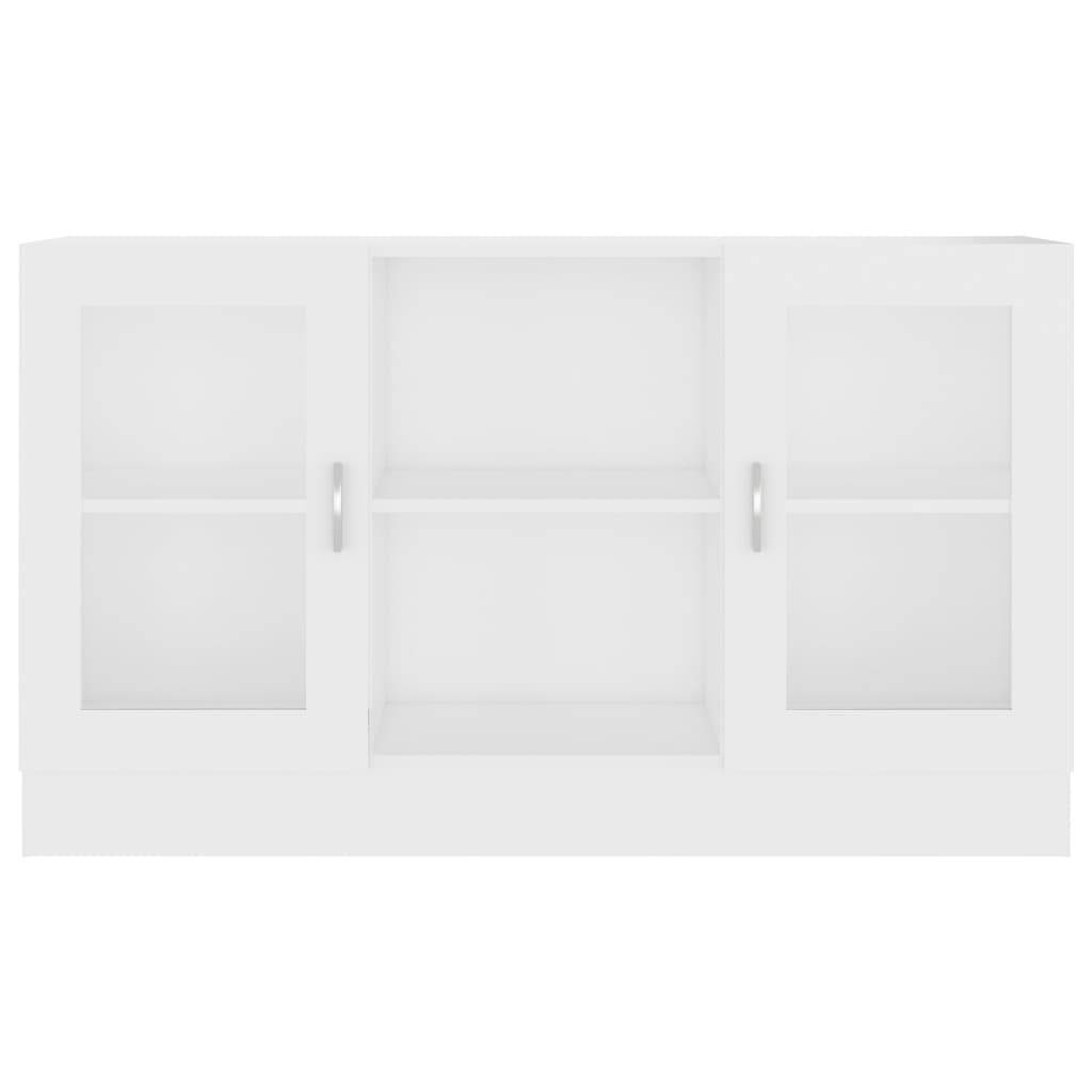 vidaXL vitrineskab 120x30,5x70 cm spånplade hvid