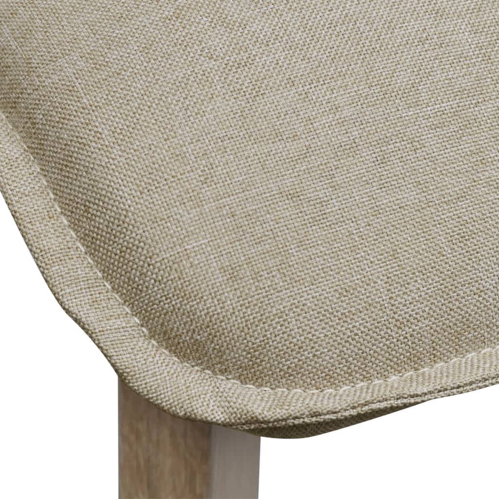 vidaXL spisebordsstole 6 stk. beige stof massivt egetræ