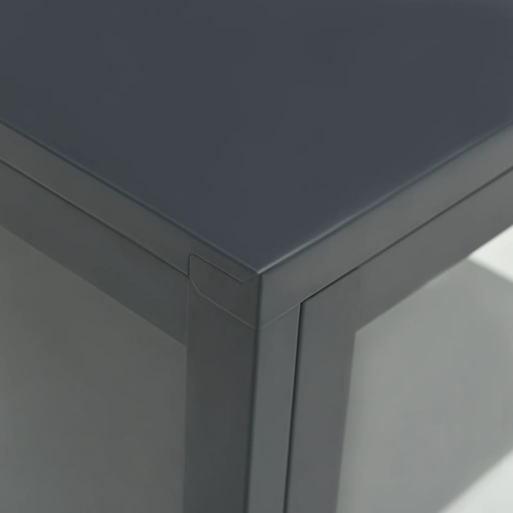 vidaXL skænk 38x35x70 cm stål og glas antracitgrå