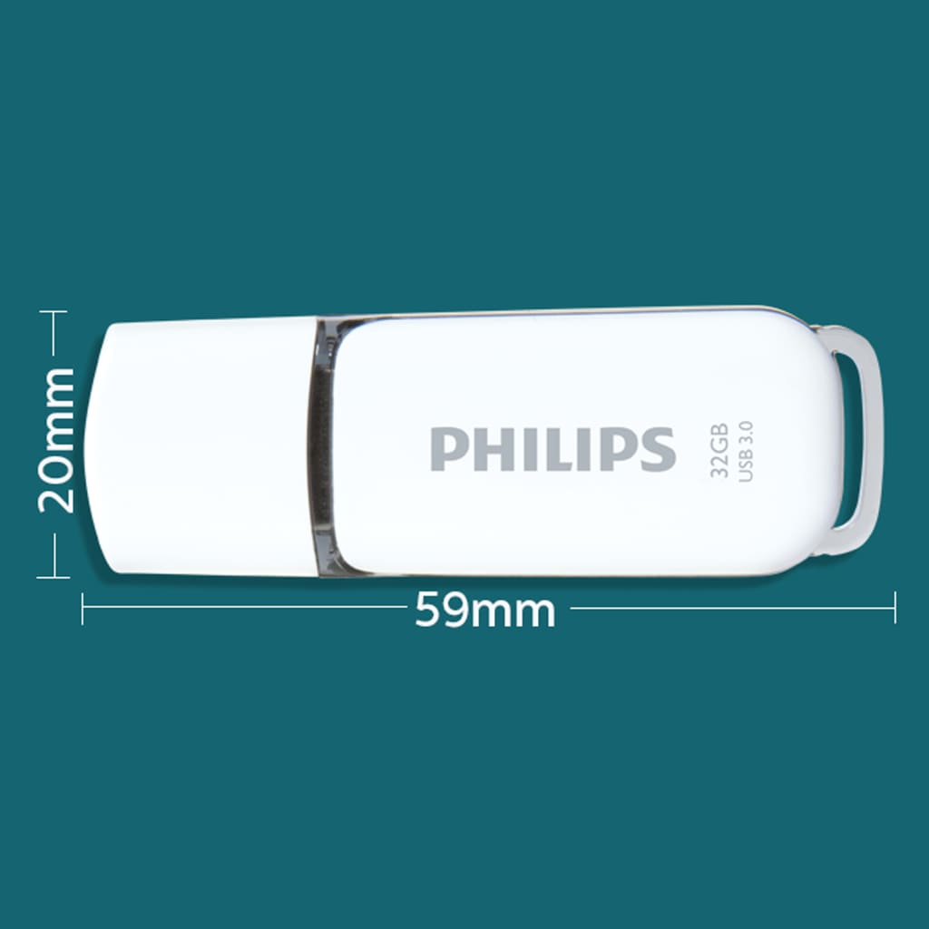 Philips USB-nøgle Snow 2.0 USB 32 GB hvid og grå