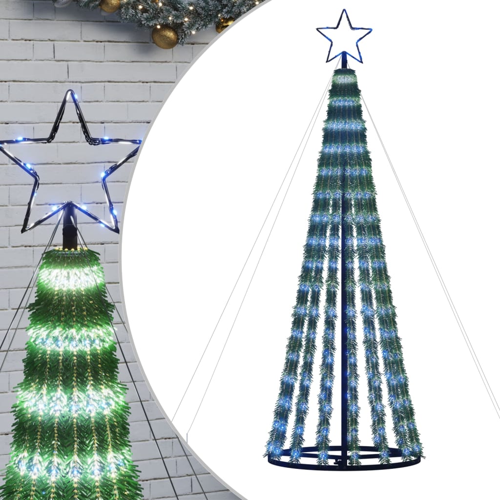 vidaXL lysende juletræ 275 LED'er 180 cm blåt lys