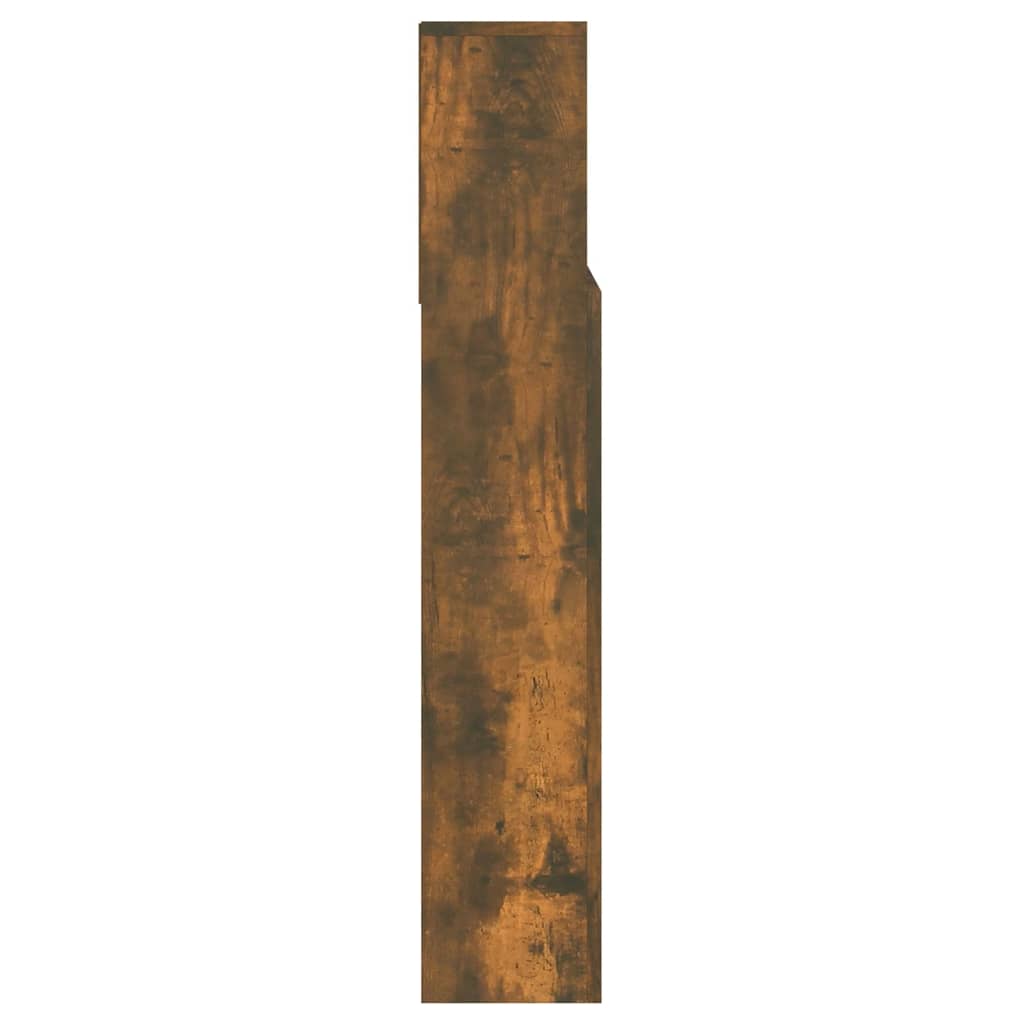 vidaXL sengegavl med opbevaring 140x19x103,5 cm røget egetræsfarve