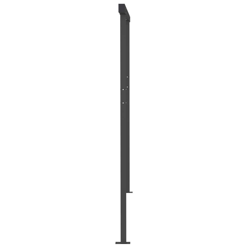 vidaXL markise med stolper 4,5x3,5 m manuel betjening antracitgrå