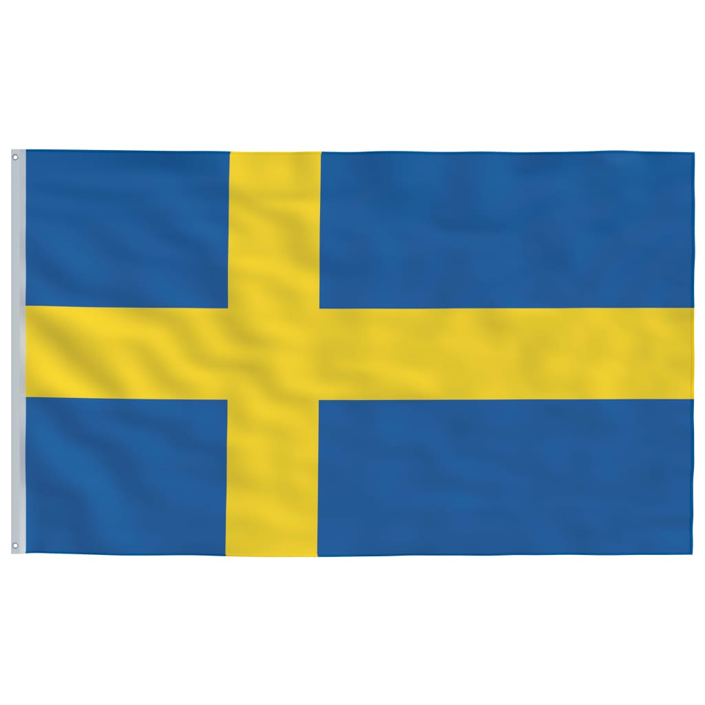 vidaXL Sverige flag og flagstang 6,23 m aluminium